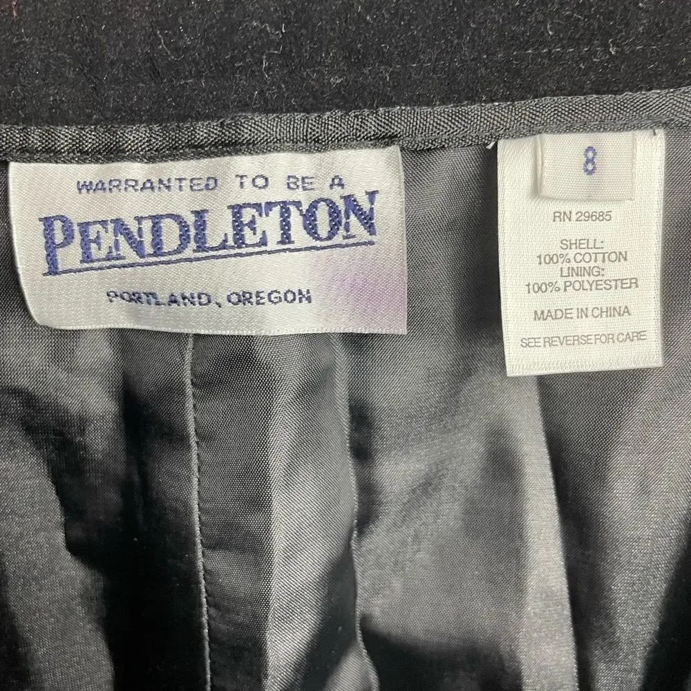 Pendleton Black Velour Pants Size 8 EUC - Picture 6 of 6